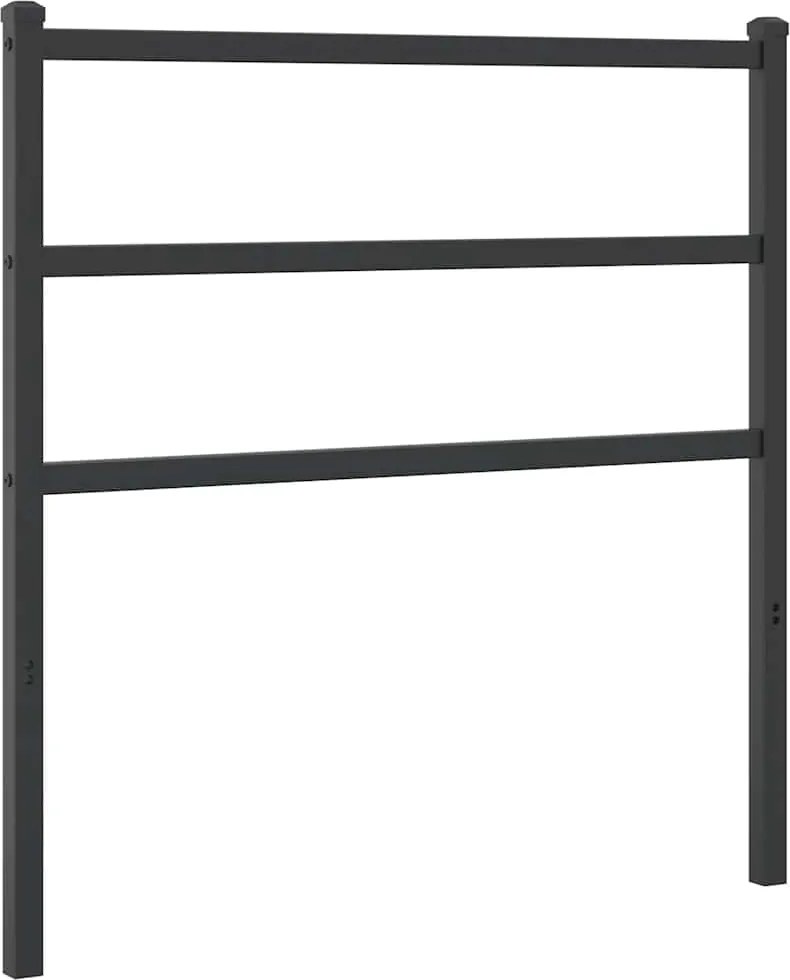 355393 vidaXL Метална резервна табла за легло, черна, 90 см