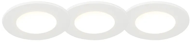 Комплект от 3 вградени прожектора бели вкл. LED 3000K 4W IP65 - Бланка