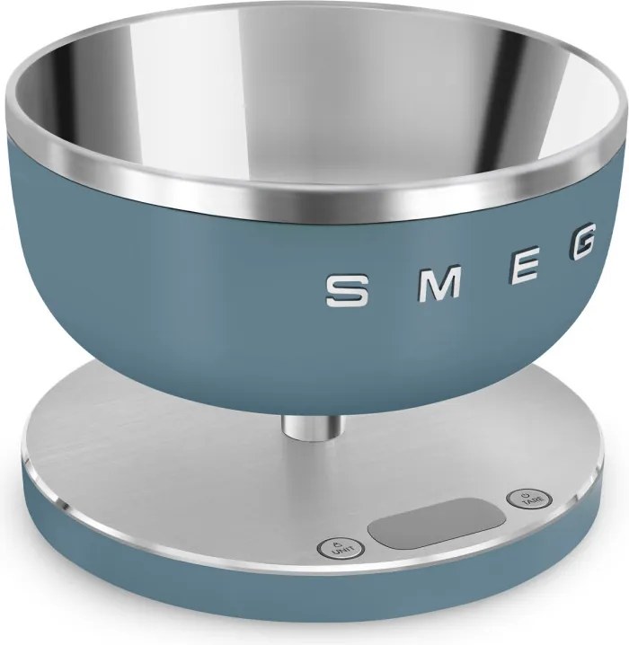 Кухненска везна Smeg Collezione KSC01SBMWW, До 5 кг/5 л, ТАРА, LED дисплей, Противоплъзгаща се основа, Автономия до 36 часа, Буреносно синьо