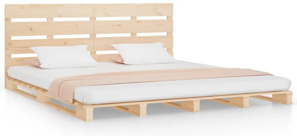 3120162 vidaXL Рамка за легло без матрак, 135x190 см, масивна чамова дървесина