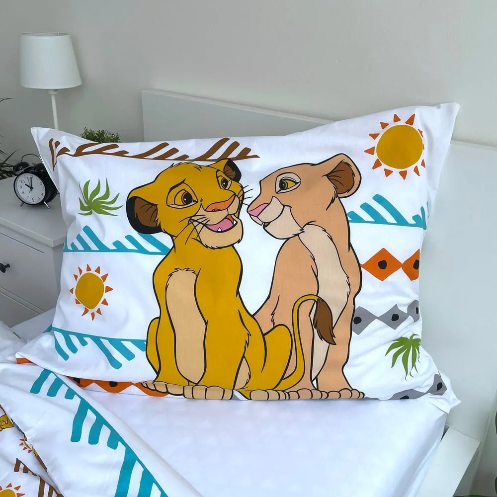 Памучно детско спално бельо за единично легло 140x200 cm Lion King Africa - Jerry Fabrics