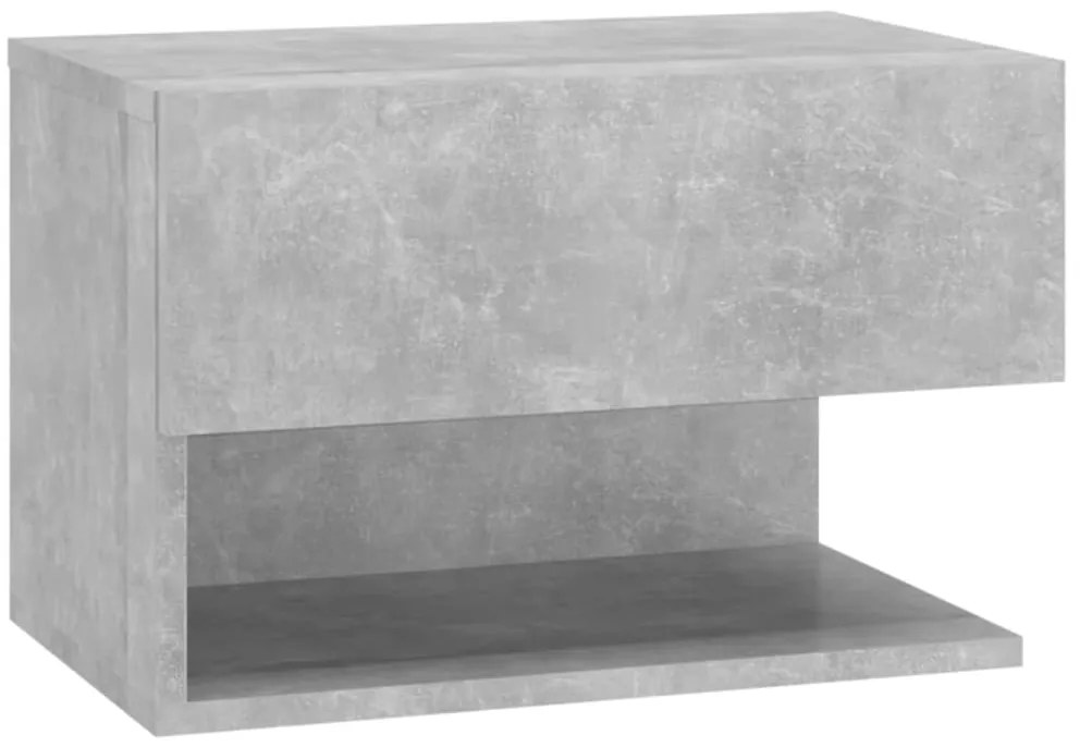 810961 vidaXL Нощно шкафче за стенен монтаж, бетонно сиво