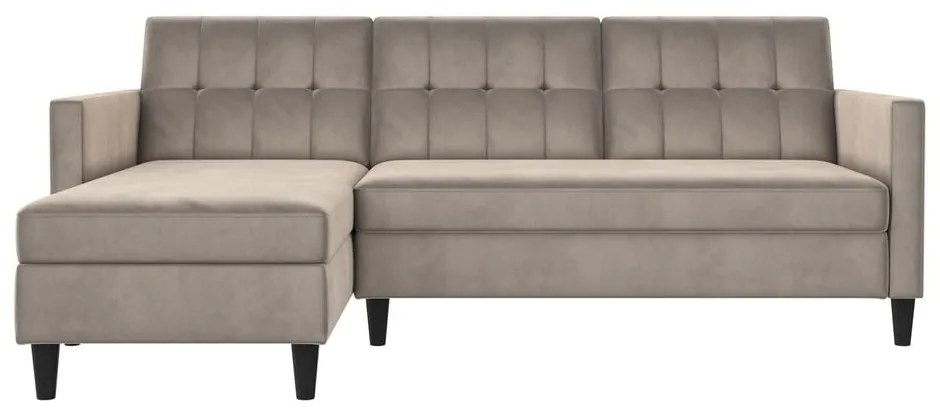 Бежов кадифен ъглов диван Hartford – Støraa