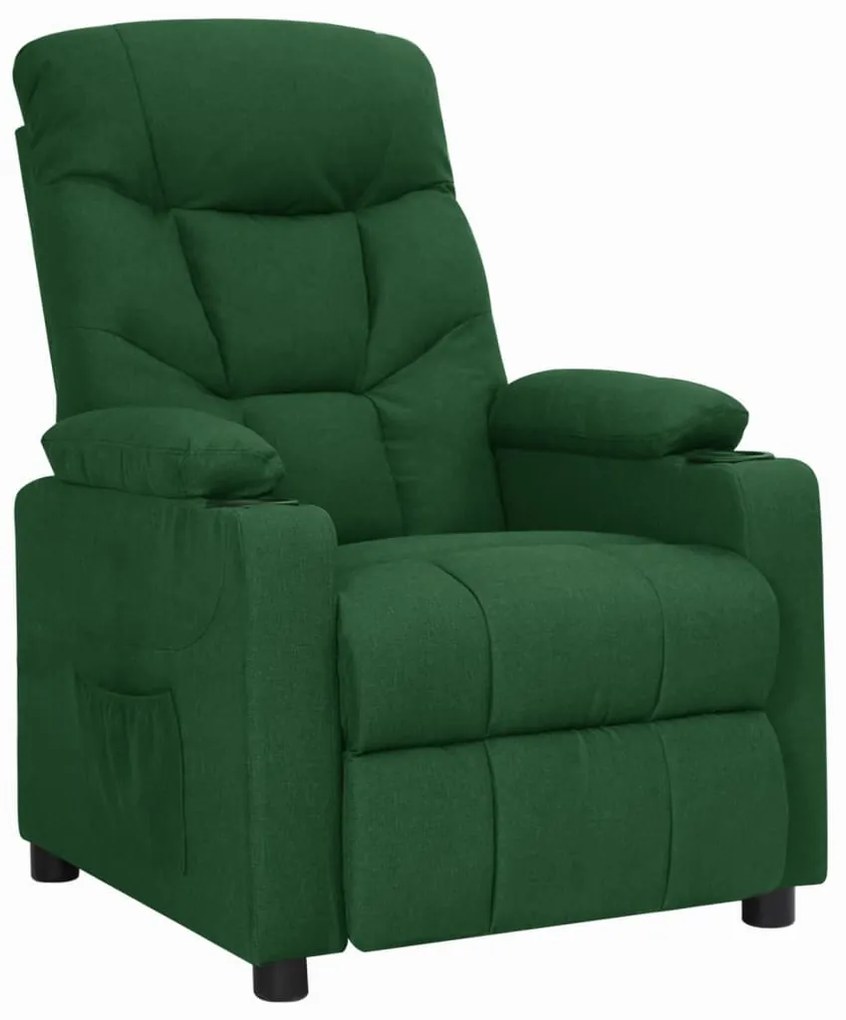 3093463 vidaXL Изправящ стол, тъмнозелен, текстил