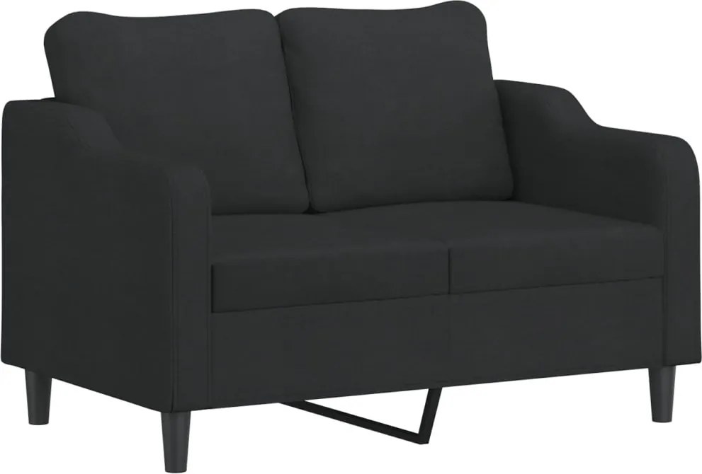 359355 vidaXL 2-местен диван, черен, 120 см, плат