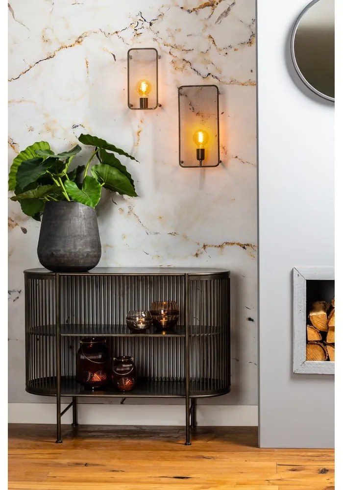 Черен метален скрин 100x80 cm Yinthe - Light &amp; Living