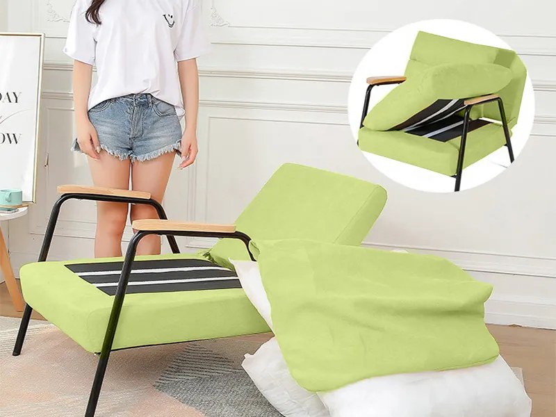 Релаксиращ фотьойл с облегалка за крака OSLO Зелено