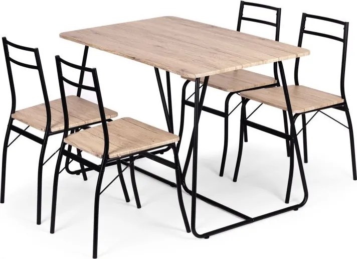 Трапезен комплект - маса + 4 стола PARIS Кафяво