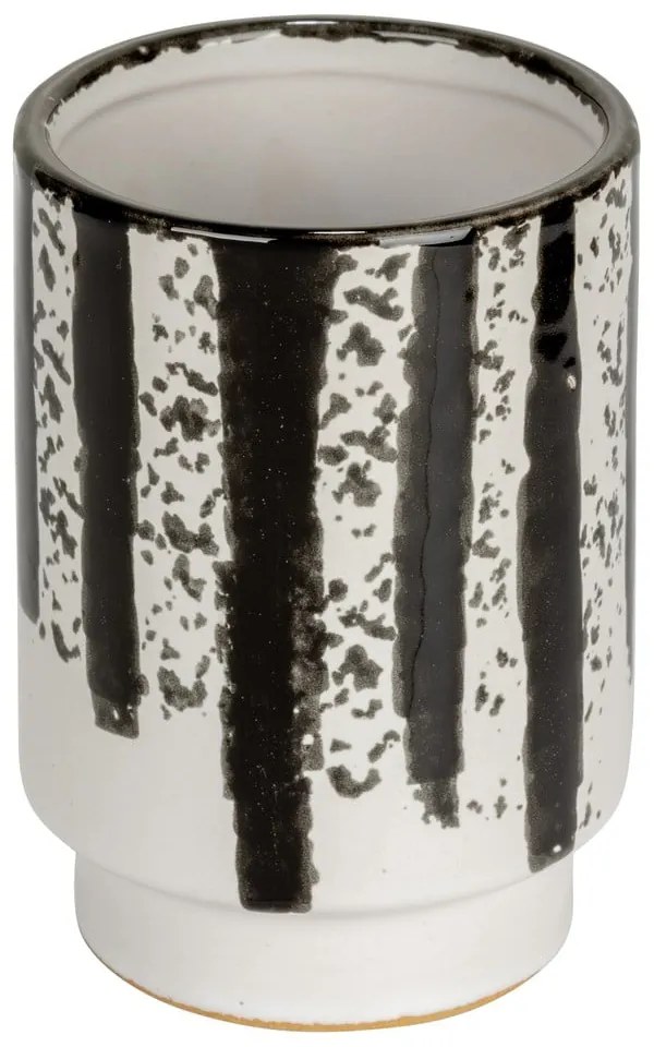 Черно-бяла керамична чаша за четки за зъби Subiza – Wenko