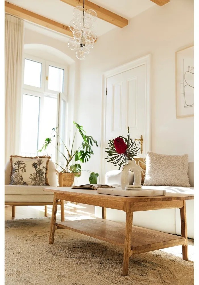 Масичка за кафе от масивен дъб в естествен цвят 70x110 cm Twig – The Beds