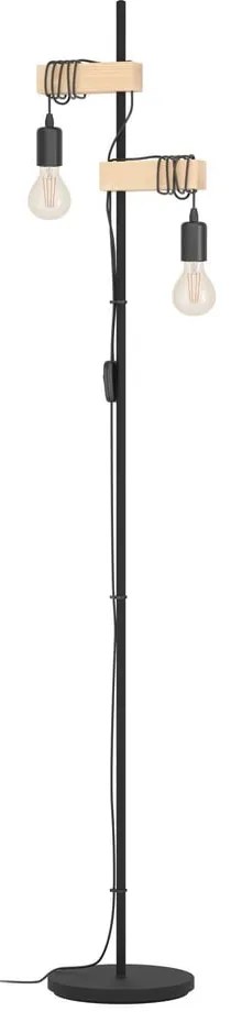 LED подова лампа в черен и естествен цвят (височина 166,5 cm) TOWNSHEND – EGLO