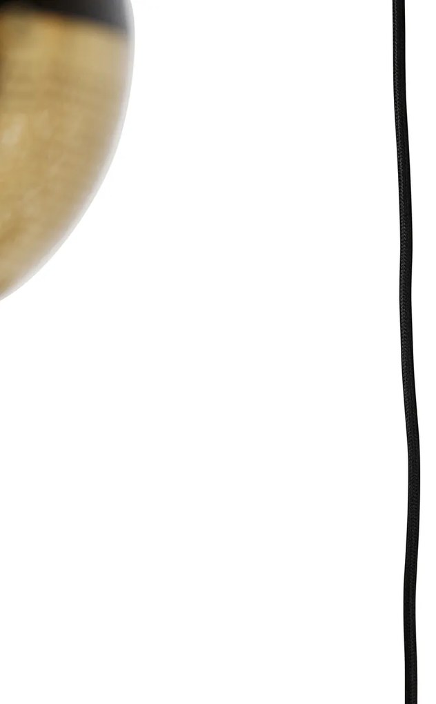 Индустриално висящо осветително тяло черно с месинг 5-светлина - Haicha