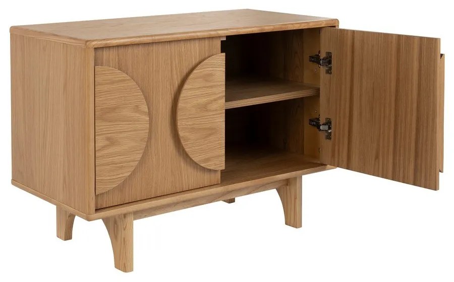 Нисък скрин от декор от дъб в естествен цвят 82x58 cm Groove – Zuiver