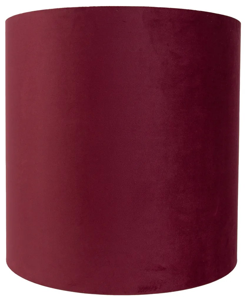 Кадифен абажур червен 40/40/40 със златист интериор