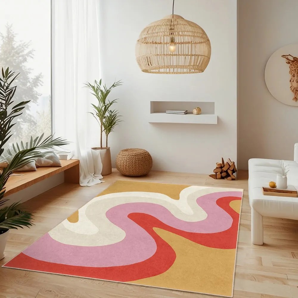 Жълта-розова пътека подходяща за пране 80x200 cm Raspberry Creamsicle – Mila Home