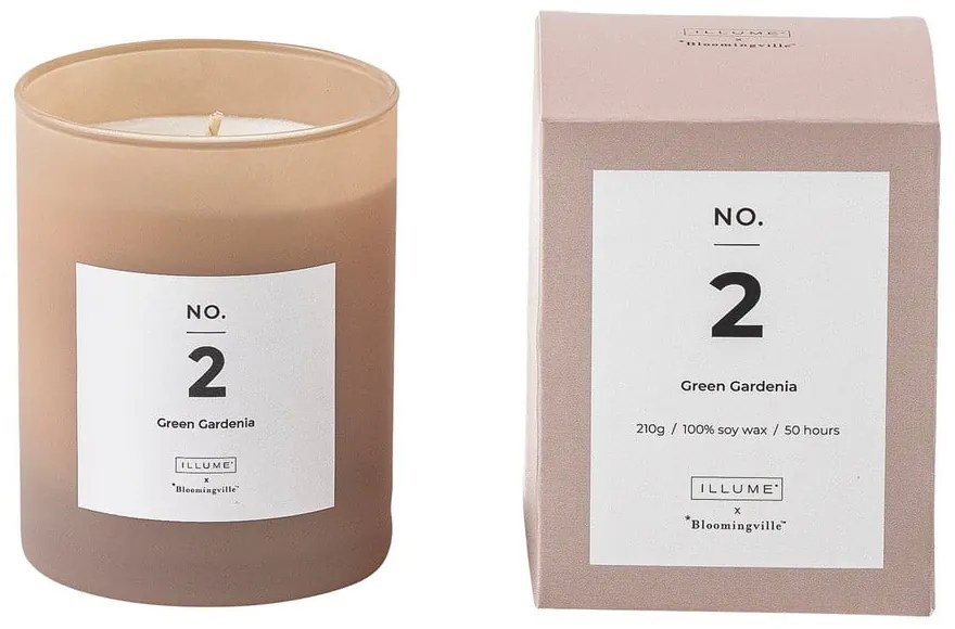 Ароматната свещ с време на горене 50 h No. 2 Green Gardenia - ILLUME x Bloomingville