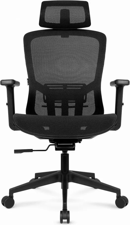 Ергономичен офис стол HC-1045 с мрежеста облегалка - черен