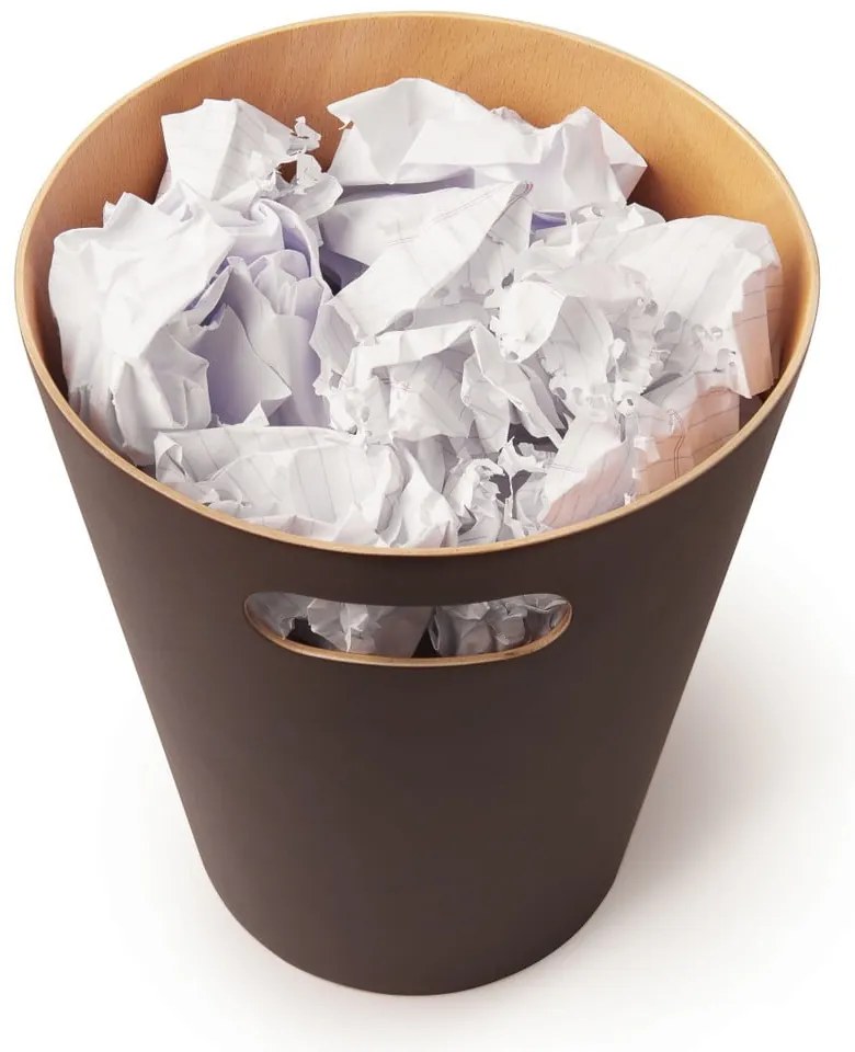 Кафяво офис кошче за боклук 7,5 l Woodrow – Umbra