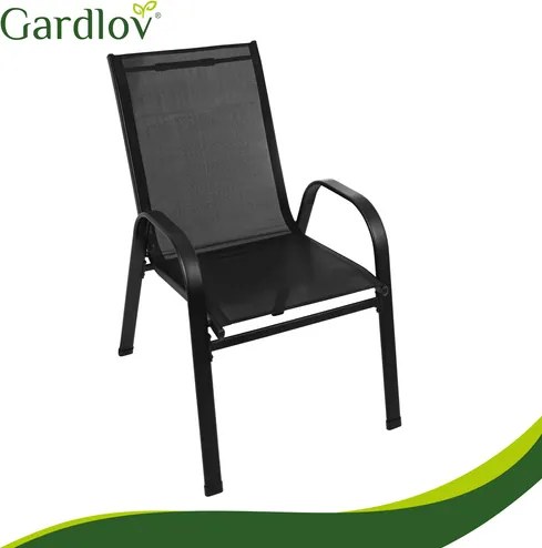 Балконски комплект мебели Gardlov – Маса с 2 стола за тераса и градина, черен