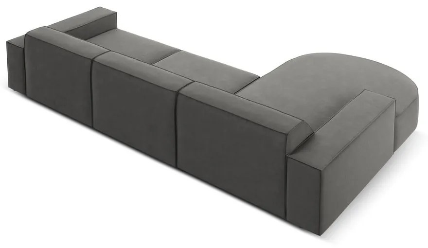 Ъглов диван от сиво кадифе (ляв ъгъл) Jodie - Micadoni Home