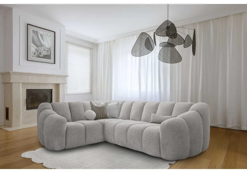 Светлосив ъглов диван (ляв ъгъл/L форма) Shell – Miuform