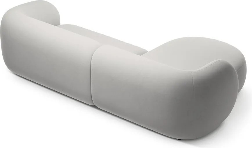 Светлосив кадифен ъглов диван (ляв ъгъл) Kate – Micadoni