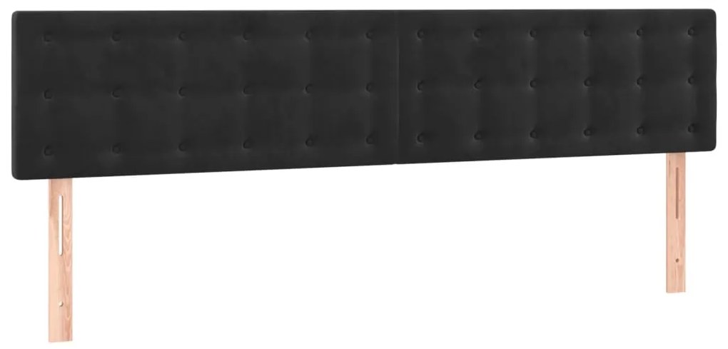 346532 vidaXL Горни табли за легло, 2 бр, черни, 100x5x78/88 см, кадифе