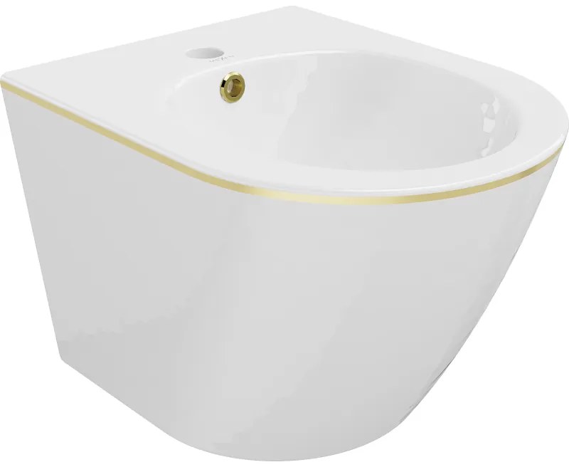 Bidet Mexen Lena окачен, бял/златен линия - 35224805