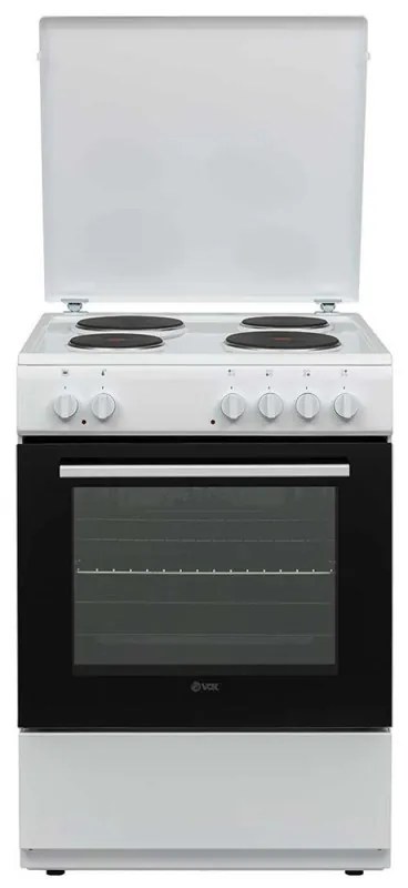 Готварска печка VOX EHT 6020 WG, 8600W, 65 л, Клас А, 4 електрически котлона, 8 функции, До 250C, Бял