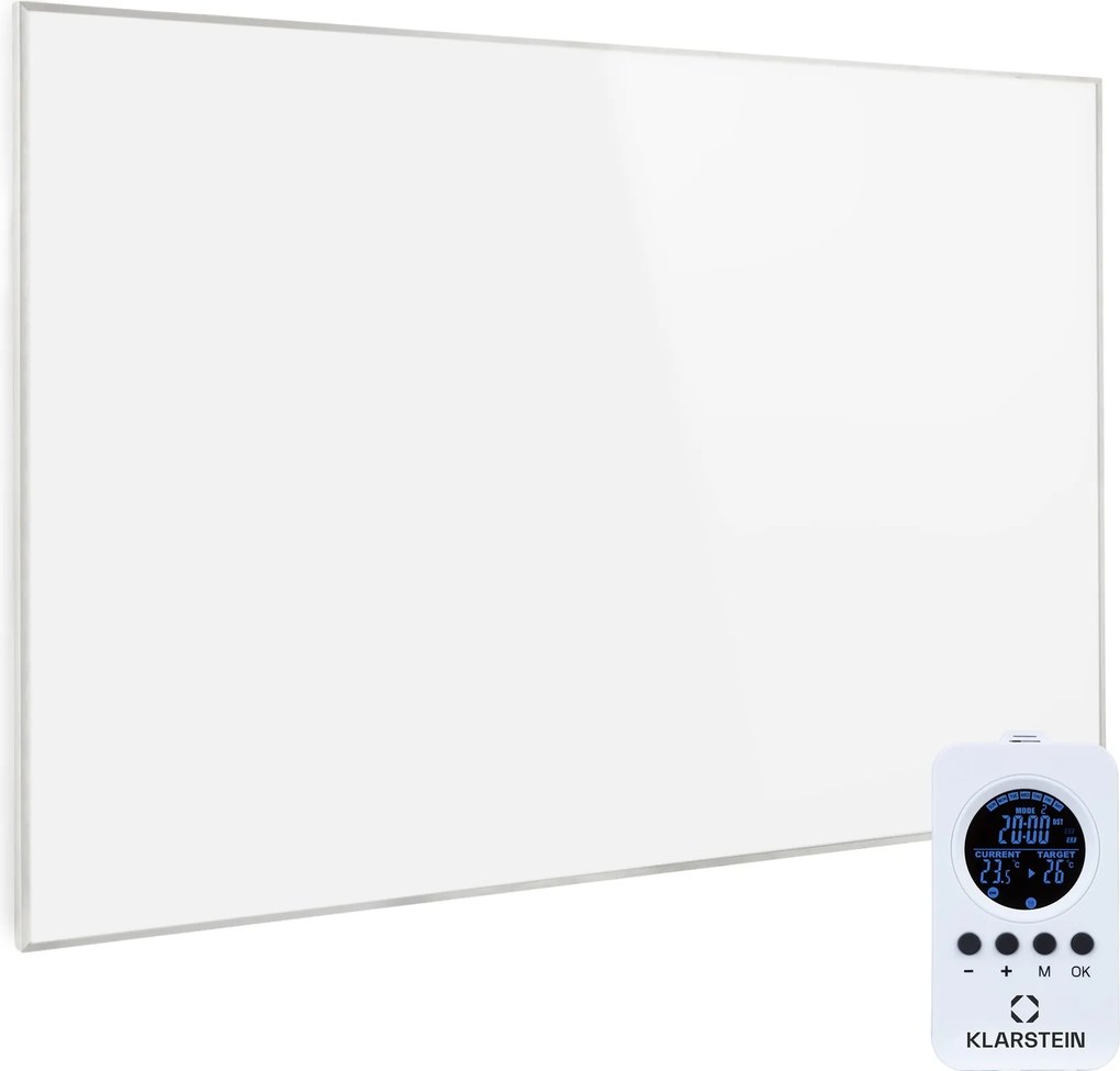 Klarstein Wonderwall Air 96, инфрачервен нагревател, 120 х 81 см, 960 W, монтиран на стена, дистанционно управление, бял