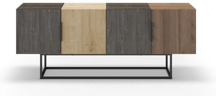 Масичка за телевизор в дъбов декор в естествено кафяво 140x55 cm Titan - Marckeric