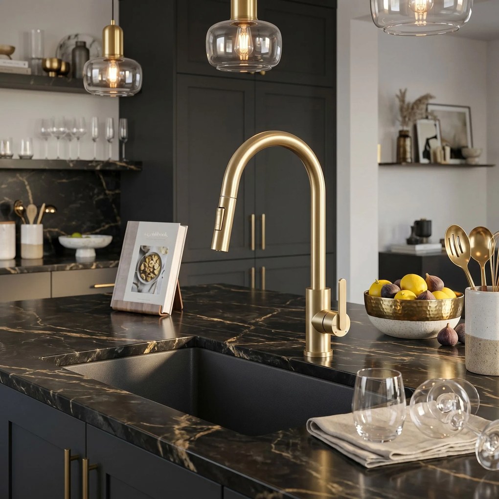 Смесител за кухня REA Ontario Brush Gold