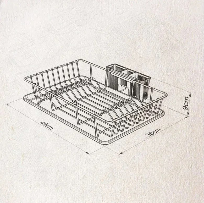 Сушилник Tekno Tel KB 003, 49х38х9 см, 1 ниво, златисто