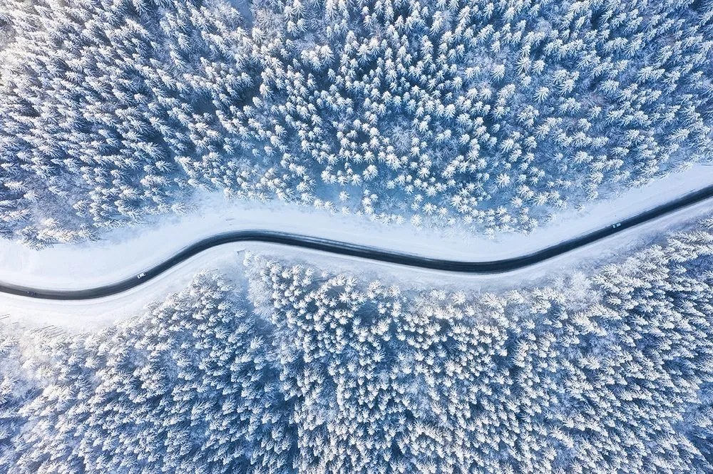 Самозалепващ фототапет – Изглед към зимен пейзаж