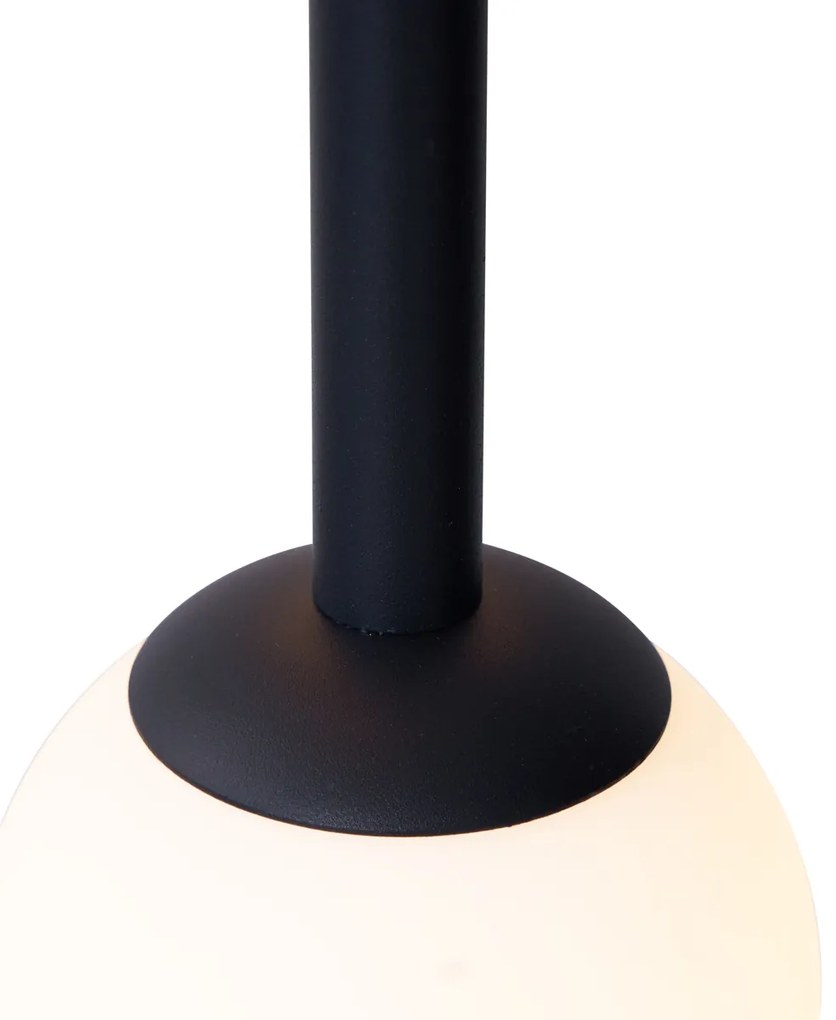 Дизайнерска висяща лампа черна с матирано стъкло 5 светлини - Vertical