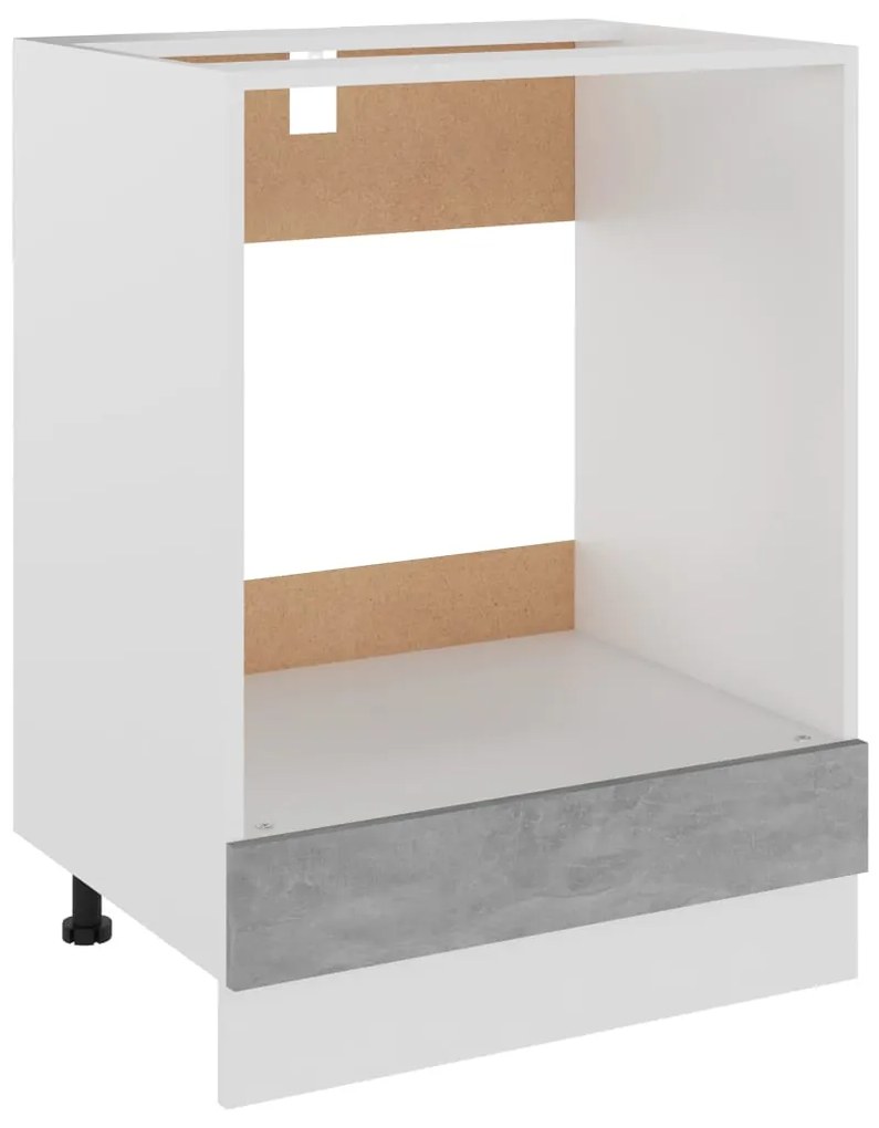 802501 vidaXL Шкаф за фурна, Lyon бетонно сив, 60x46x81,5 см, инженерно дърво