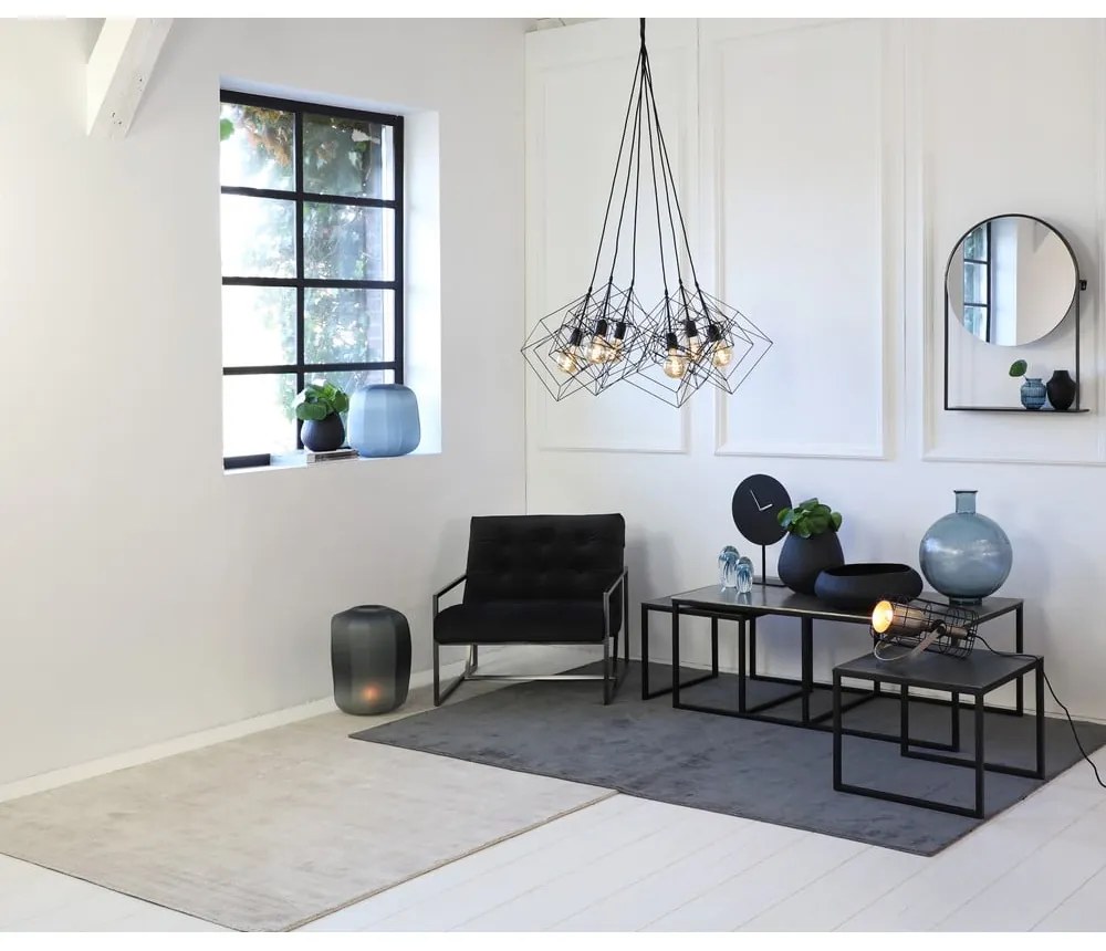 Метални масички за кафе в комплект от 3 бр. в черен и тъмносив цвят 50x120 cm Kumalu – Light & Living