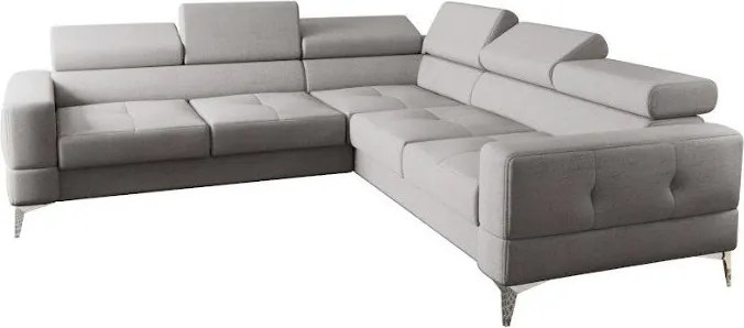 Ъглов диван Soreko Max-сив-плат-ляв