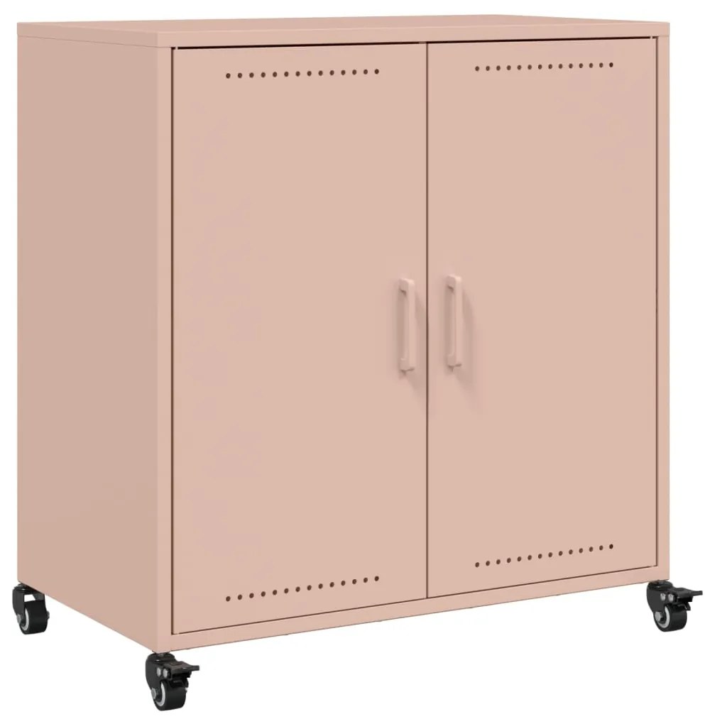 846657 vidaXL Бюфет, розов, 68x39x72 см, стомана