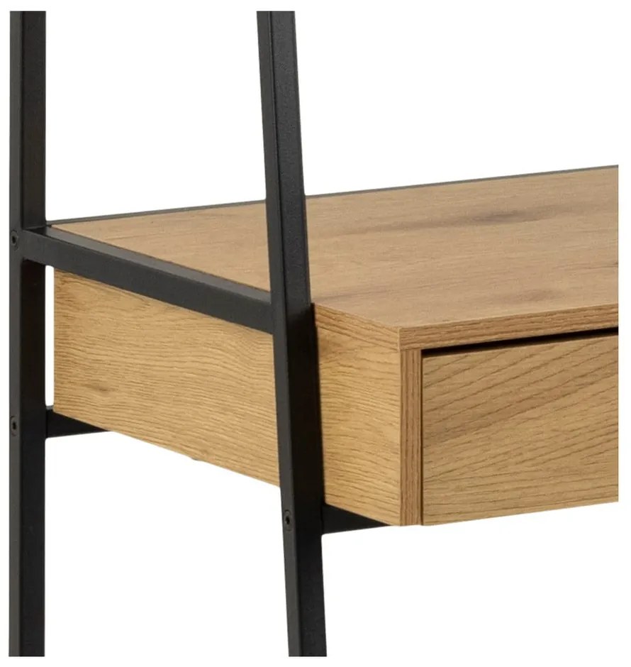 Черна етажерка в дъб 77x175 cm Seaford - Actona