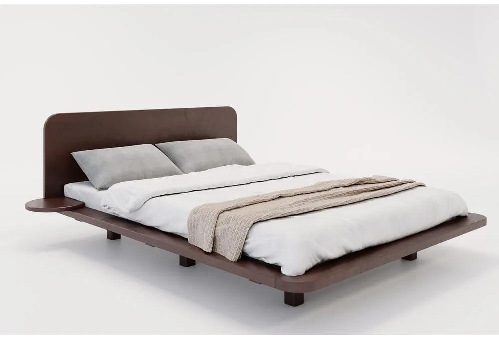 Двойно легло от букова дървесина 140x200 см в тъмнокафяв цвят Japandic - Skandica