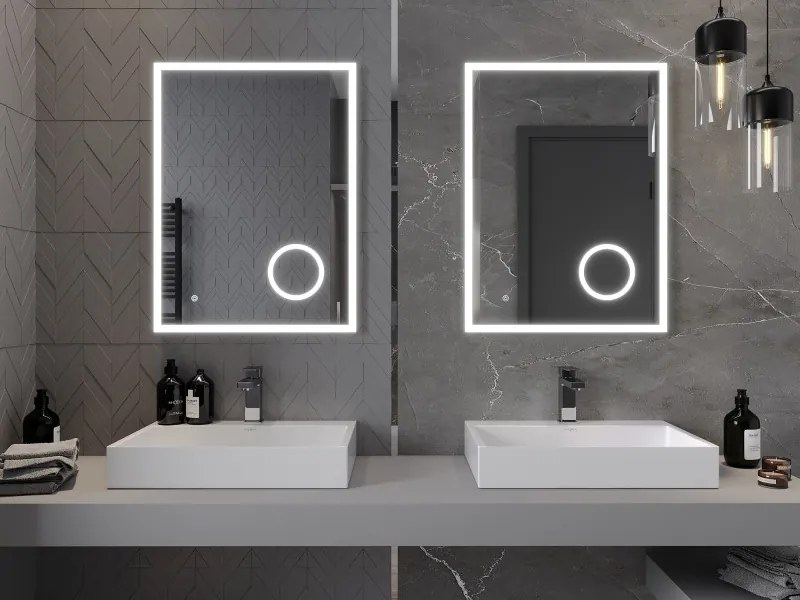 Mexen Kala осветено огледало за баня с козметично огледало 60 x 80 cm, LED 6000K,