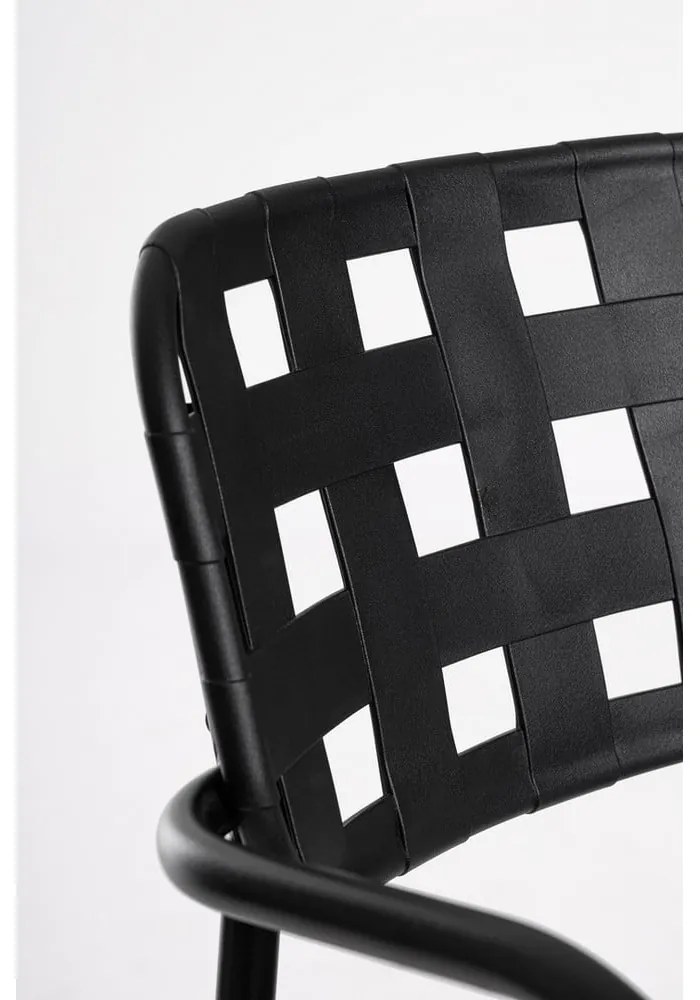 Черни градински столове в комплект от 4 бр. метални Clover – Bizzotto