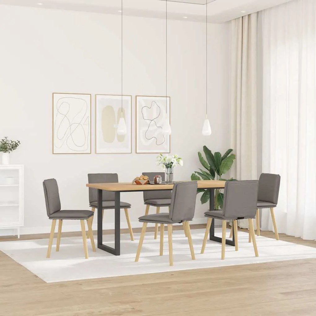 3315631 vidaXL Трапезни столове, 6 бр, таупе, плат