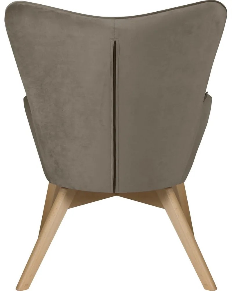 Светлокафяво кадифено кресло Niko – Ropez