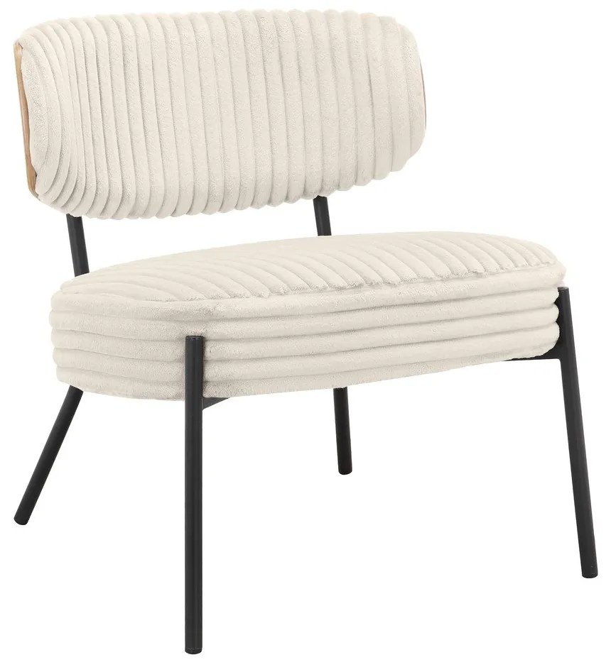 Кремав фотьойл с табуретка от рипсено кадифе Jerry – Støraa