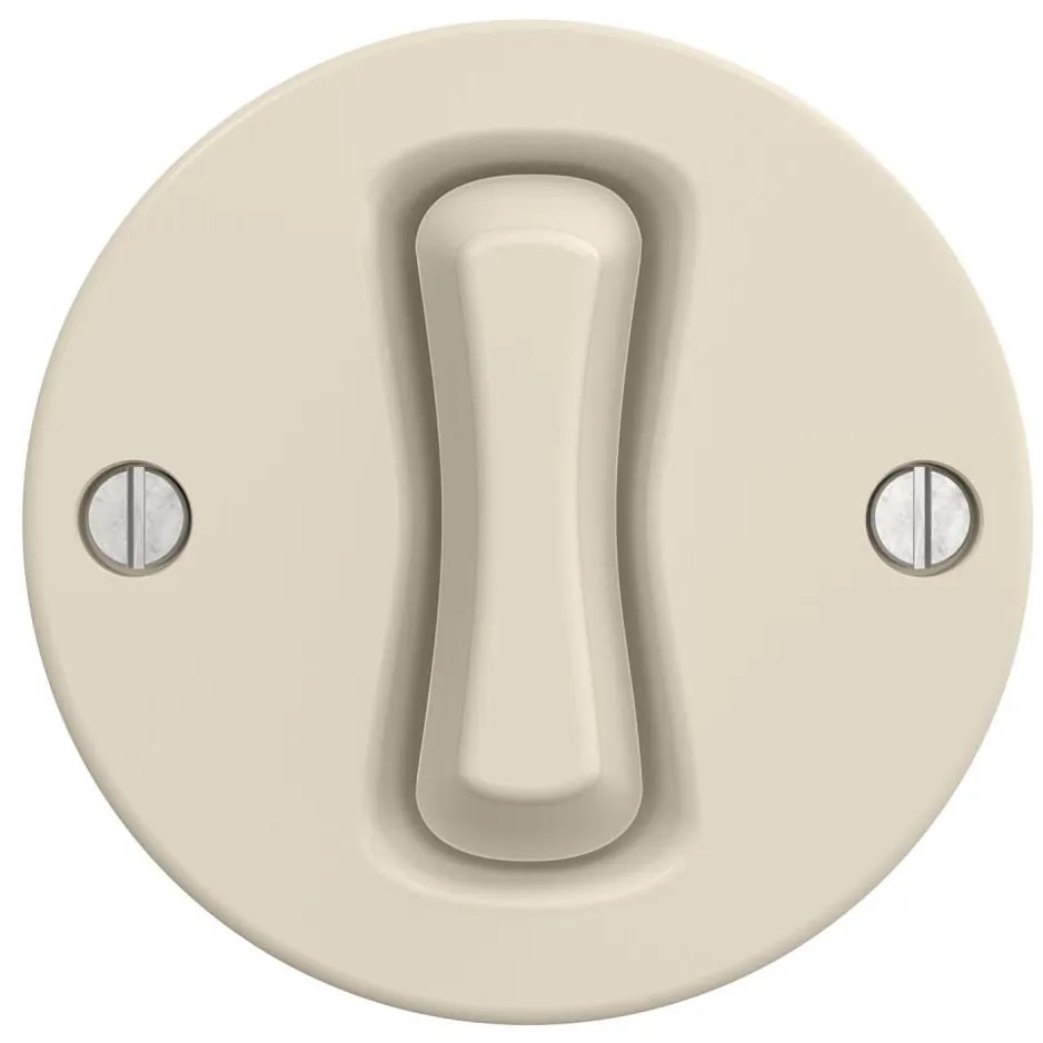 Kliklap - Ретро кръстов превключвател без рамка № 7 бежов