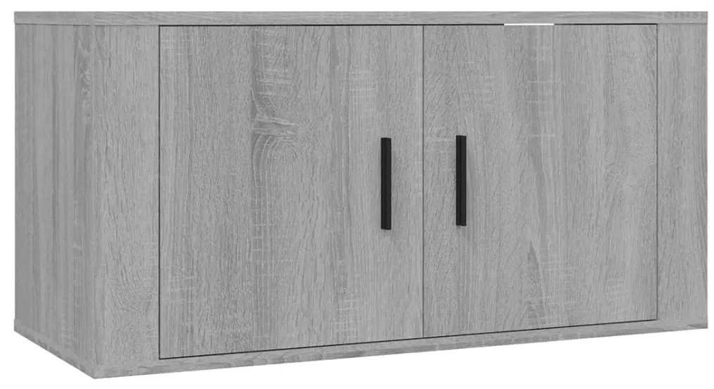 816630 vidaXL ТВ шкаф за стенен монтаж, сив сонома, 80x34,5x40 см