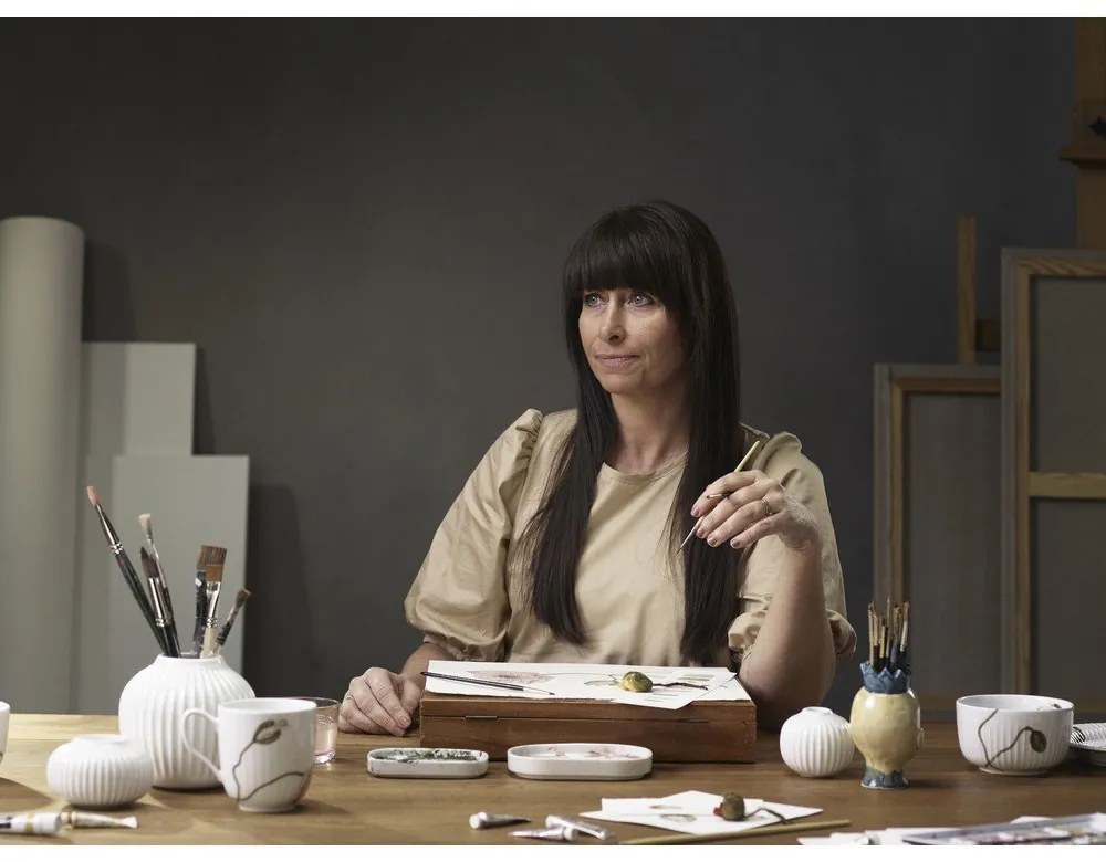 Бяла порцеланова чаша Poppy, 330 ml Hammershøi - Kähler Design