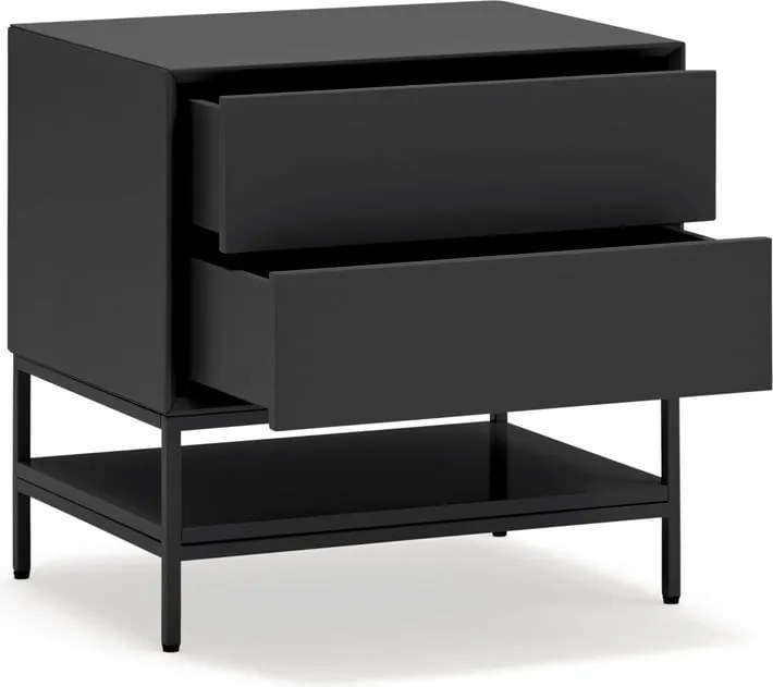 Черно нощно шкафче Platt – Teulat